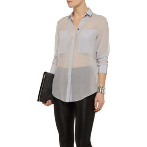 T by Alexander Wang Paneled silk-chiffon shirt